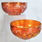 2 Northwood Grape and Gothic Arches Marigold Carnival Glass 10 Oz Berry Bowl Set