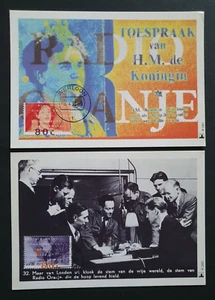 1993 NETHERLANDS NEDERLAND MAXIMUM CARDS RADIO ORANJE QUEEN WILHELMINA R281-282 - Picture 1 of 1