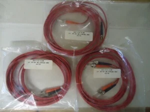 Pack of 3: 13' ST-ST MM Duplex Fiber Optic Cable - Picture 1 of 2