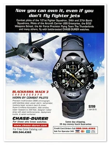 Chase-Durer Blackhawk Mach 3 Chronograph Watch 2006 Full-Page Print Magazine Ad - Picture 1 of 4