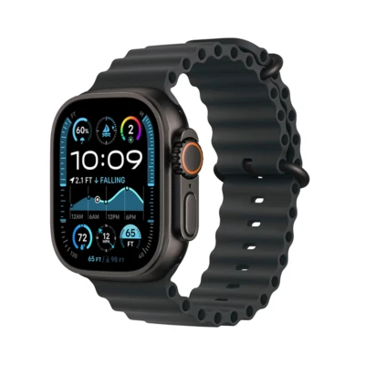 Apple Watch Ultra 2 49mm GPS+Cell Titanium Case w Black Ocean Band MX4P3LW/A - Image 1 of 3