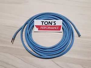 5 feet Vintage Braided Cloth Covered Primary Wire 18 gauge 18g ga Solid Blue - Bild 1 von 2
