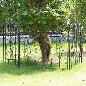 5 Panels Garden Fence Retro Design Steel Wire Border Edging Garden Yard Wayside - Picture 1 of 11