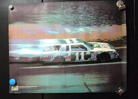 VINTAGE NASCAR DARRELL WALTRIP MOUNTAIN DEW RACING POSTER 22" X 17" FAST CO Cover