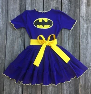 Batgirl Purple & Yellow Halloween Costume Twirl Dress - Picture 1 of 1