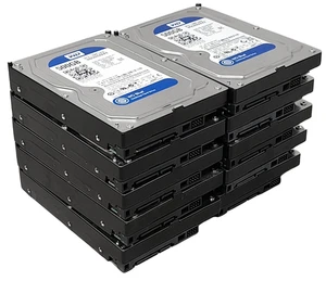 10 x Western Digital WD Blue WD5000AAKX 500GB 3.5" SATA Hard Drives 100% Health - Afbeelding 1 van 2