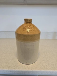 E G Courtis Grocer Church Street Helston Cornwall Stoneware Flagon 1 Gallon - Picture 1 of 11