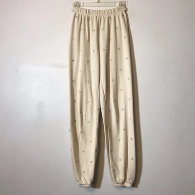 Pantalones deportivos Wildfox hechos en Los Ángeles suaves con estampado de estrellas beige talla XS Foto 1 de 4