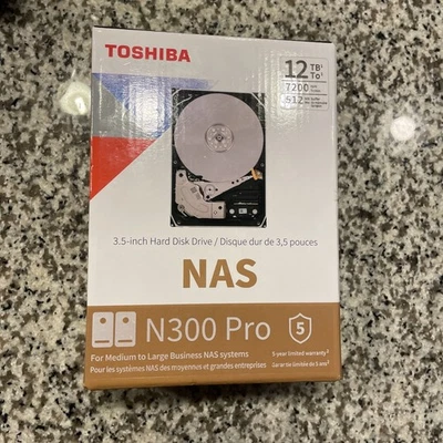 DISCO DURO INTERNO TOSHIBA 12TB NAS N300 PRO 3.5" 7200RPM / NUEVO, ENVÍO GRATUITO Foto 1 de 3