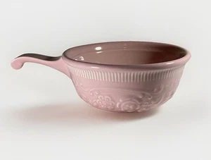 VTG Taylor Smith Taylor Oven Serve Ware Pink Soup Bowl 8 oz. Floral Handle TST - Picture 1 of 24