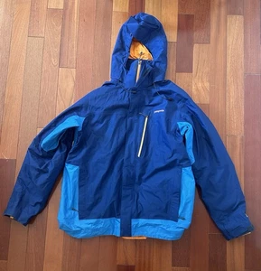 Patagonia Snow Mens jacket Blue Orange Size Large Full Zip With Hood. One Owner - Picture 1 of 8