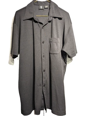 GUESS Jeans Men XL Ribbed Polyester/Spandex Stretch Casual Button Muscle Shirt - Image 1 of 4