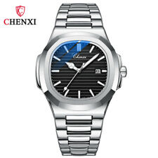 CHENXI Watches Men Top Brand Luxury Silver Steel Strap Male Quartz Date Watch