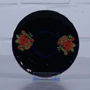 Bareuther Waldsassen Untertasse Unterteller Teller Echt Kobalt Blumendekor - Picture 1 of 3