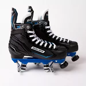 Bauer X-LP Quad Roller Skates - Blue Sure-Grip Rock Plate - Airwave Wheels - Picture 1 of 5