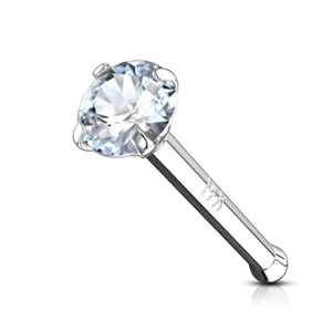 Tapsi´s Coolbodyart®| Nasen Piercing Stud Stecker Gerade 14 K Echt-Gold mit Zirk - Bild 1 von 34