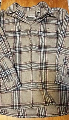 Chaqueta Abrigo Camisa Vintage Marsh Landing Botón Multicolor Cuadros Mezcla Lana Grande Foto 1 de 3