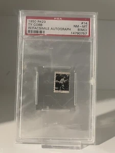 1950 R423 Ty Cobb W/Facsimile Autograph PSA 8 MC Super Rare With Auto - Picture 1 of 3