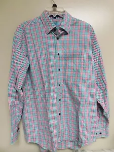 Alan Flusser Button Up Shirt Mens Medium Multi-Color Gingham Plaid Long Sleeve - Picture 1 of 6