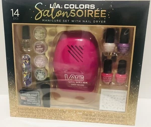 L.A Colors Salon Soiree Manicure Set With Nail Dryer 14 Pc New - Picture 1 of 3