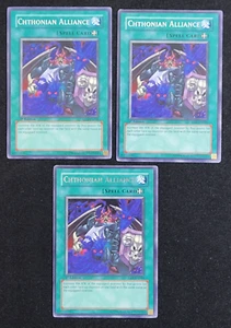 3 x YuGiOh Chthonian Alliance EEN-EN044 Rare 1st Edition - Picture 1 of 15