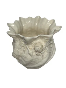 BELLEEK • Fermanach Irland, perlweißes Porzellan blumige geschnitzte Vase, 1946 - Bild 1 von 16