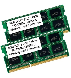 16GB 2x 8GB DDR3 1866 MHz PC3-14900 Sodimm Laptop Arbeitsspeicher RAM Kit 16G GB - Bild 1 von 1