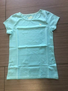 NWT Gap Crew Aquasky blue short sleeve shirt Embroidered Butterfly L10 girls  - Picture 1 of 2