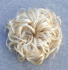 Üppiges großes Haarteil Haargummi Zopfgummi Haarverdichtung TOP hellblond 613