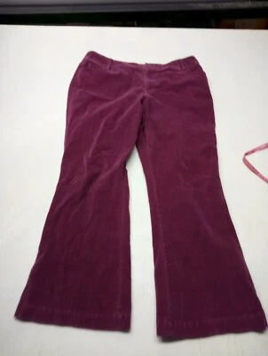 Брюки женские Metro Style размер 14P эластичные вельветовые бордовые прямые  - Изображение 1 из 4