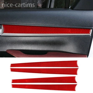 For Toyota Hilux Revo 2015-2021 Interior Door Panel Decor Cover Red Carbon Fiber - Bild 1 von 11