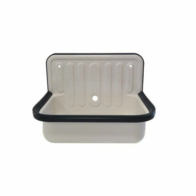 Alape AG.STAHLFORM510Ü Wall-Mounted Small Service Utility Sink - Navy Blue Trim