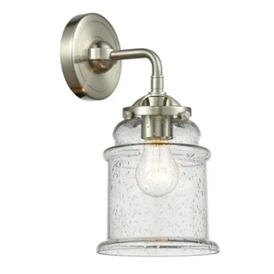 Innovations Canton 1 Light Sconce, Amber/Nickel/Seeded Bell - 284-1W-SN-G184 - Picture 1 of 1