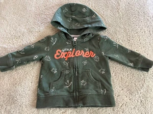 Sudadera con Capucha Carters Niños Verde Naranja Little Explorer Cremallera Completa Manga Larga 3 Meses - Imagen 1 de 7