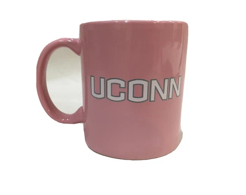 UCONN HUSKIES PORCELAIN CERAMIC TRAVEL COFFEE/TEA MUG oz PINK UNIVERSITY COLLAGE Cover