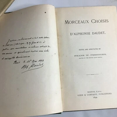 1894 MORCEAUX CHOISIS ALPHONSE DAUDET BY FRANK FREEBORN 1894 FRENCH EDITION Foto 1 de 2