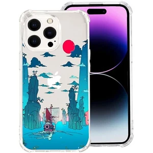 Custodia per iPhone 15 con 4 angoli protezione antiurto scena anime retrò - Foto 1 di 8