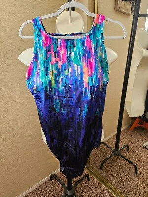 Traje de baño para mujer GRAN LONGITUD talla 18 azul con top colorido Foto 1 de 4