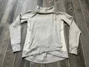 Lululemon Gray Turtle Mock Neck Kangaroo Pocket Pullover Sweatshirt Womens 6 - Picture 1 of 5