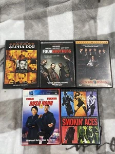 5 Action Movie DVD Lot Alpha Dog Four Brothers Rush Hour Suicide Kings Smokin Ac - Picture 1 of 12