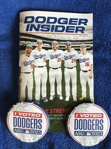 2023 All Stars Dodgers Insider Magazine w/2 I Voted Buttons  Kershaw Betts Smit - Picture 1 of 1