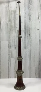 Antique Tibet Buddhist Temple Copper Extending 35.75” Long Horn - Picture 1 of 18