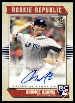 2019 Topps Big League Rookie Republic Autographs Chance Adams Auto New York - Image 1 of 2
