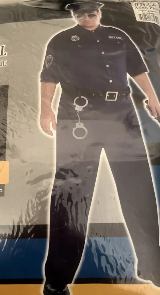 Disfraz de policía Amscan 846932 adulto en patrulla, talla X-grande, azul Foto 1 de 1