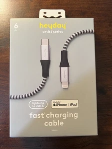 Heyday FAST CHARGE Lightening to USB-C 6FT Braided Cable [PD/FAST CHARGE] - Afbeelding 1 van 6
