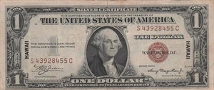 USA / Hawaii  $1  Series of 1935 A  Block  S - C  Circulated Banknote CCC - Picture 1 of 2