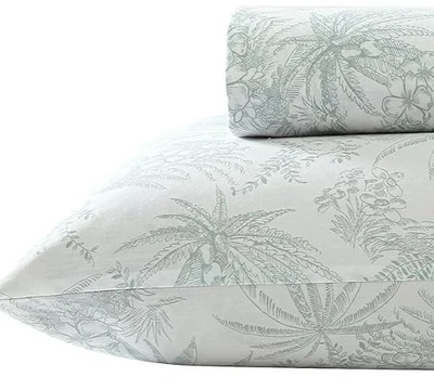 Tommy Bahama 笔和墨水棕榈枕套 (1) 标准尺寸热带 100% 棉 — 第 1/4 张图片