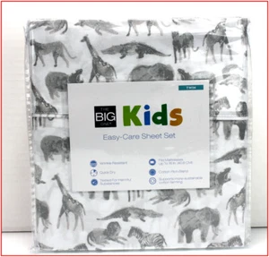 Big One ANIMALS Sheet Set - 16" Deep Lions Tigers Giraffes Gators - TWIN🌟NEW🌟 - Picture 1 of 5