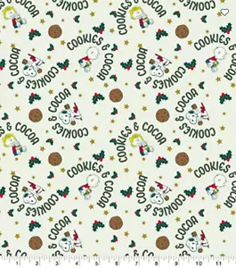 Snoopy/Peanuts Biscotti e Cacao Tessuto Natalizio 18” x 44” - Foto 1 di 1
