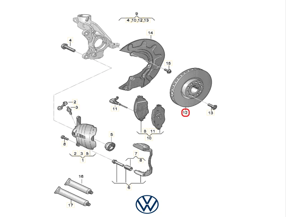 2x Originale VW/Audi 5Q0615301H Dischi Freno Ø288mm Audi Cupra Seat Skoda VW - Immagine 1 di 4